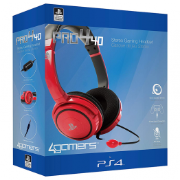 4Gamers PS4 Stereo Gaming Headset 40 - red 